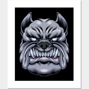 Bulldog head Posters and Art